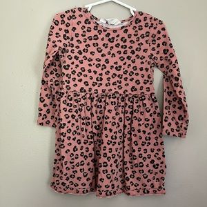 Pink Cheetah Long Sleeve Dress - H&M 3T/4T